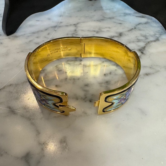 💕HOST PICK💕Frey Wille Royal Clasp Gold Enamel Bangle Claude Monet "Iris". - Picture 9 of 15